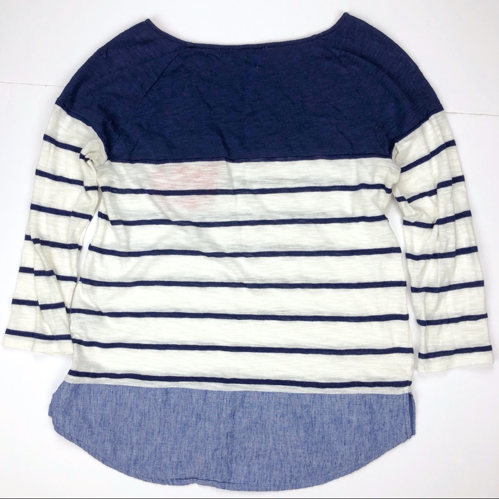 9-HI5 stcl Striped Block Jersey & Chambray Top - Picture 4 of 7